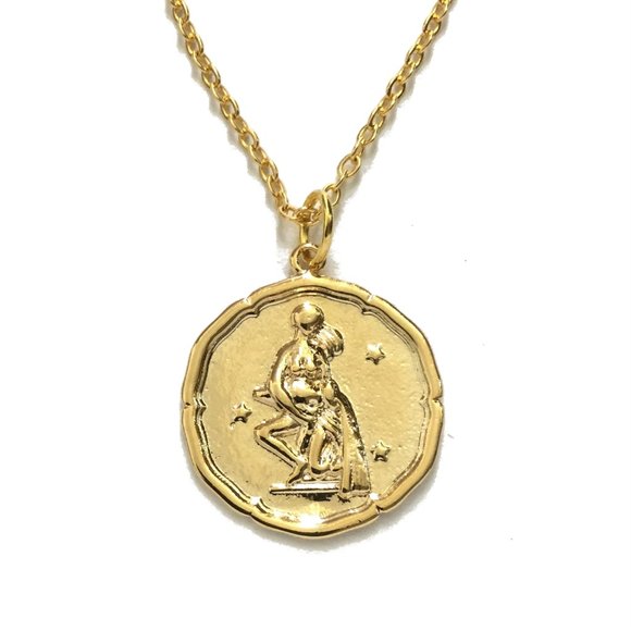 Zodiac Aquarius Sign Necklace - Picture 1 of 8